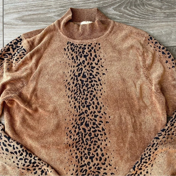 Vintage Tradition Leopard  Print Soft High Neck Sweater - Picture 9 of 15